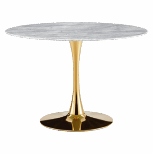 MESA DE COMEDOR LIVORNO GRIS BASE DORADA