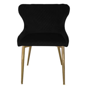SILLA JULIA NEGRA PATA DORADA